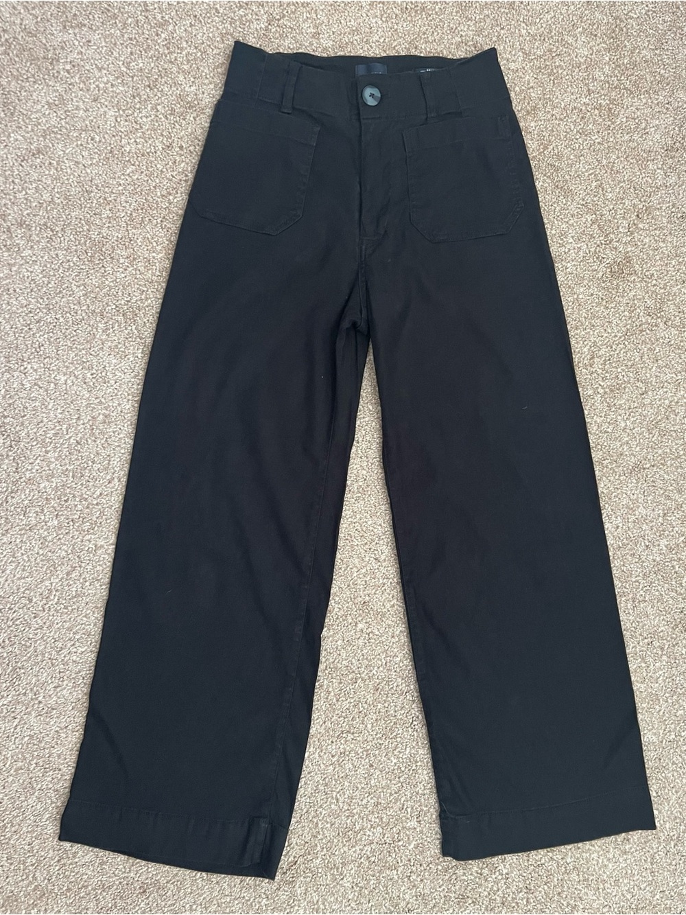 Maeve by Anthropologie THE COLETTE Linen Pant In Black Size 25